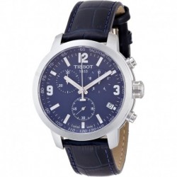 Reloj Tissot Blue Dial SS Leather Chronograph Quartz (Importación USA)