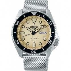 Reloj Seiko SRPD67K1 5 Sports Cream Dial Silver Steel (Importación USA)