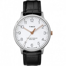 Reloj Timex TW2R71300 Waterbury Classic White Dial Lea (Importación USA)