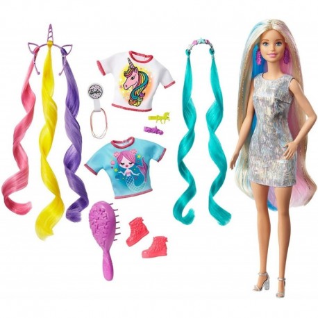 Barbie Peinados De Fantasía Mattel Ghn04 Sirena Unicornio (Entrega Inmediata)