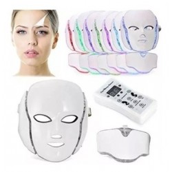 Mascara Facial Led Con Cuello Fotonica 7 Colores (Entrega Inmediata)
