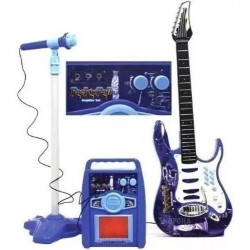 Guitarra Karaoke Azul +parlante+ Microfono 3en1 (Entrega Inmediata)