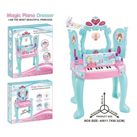 Tocador Piano Para Niña Luces Y Sonido Mas Accesorios (Entrega Inmediata)