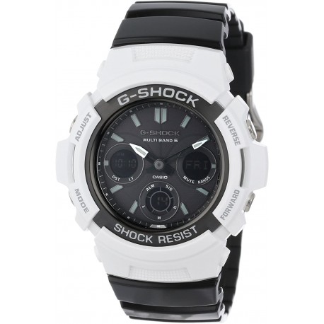 Watch Casio AWGM100GW-7A Men G-Shock Atomic Timekeeping Analog-Digital Black and White