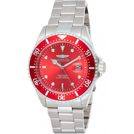 Watch Invicta 22048 Men Pro Diver 43mm Stainless Steel Quartz Silver/Red Model: