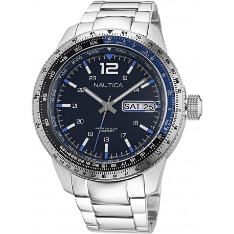 Watch Nautica NAPP39F10 Men Quartz Stainless Steel Strap Silver 22 Casual Model: