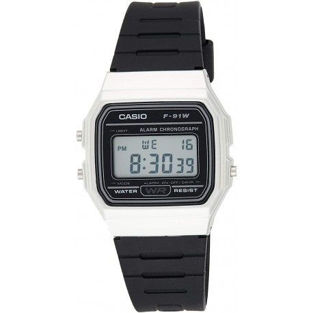 Watch Casio F-91WM-7ADF D141 Men Classic F91WM-7A Silver Silicone Quartz Fashion