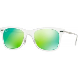 Sunglasses Ray-Ban Wayfarer Light RB4210 646/55 Transparent Silver w/ Blue Mirror 50mm