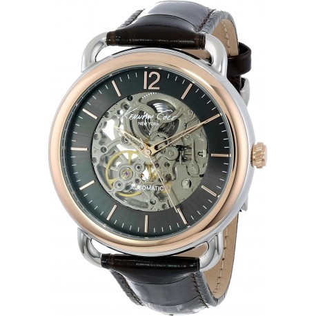 Watch Kenneth Cole KC8016 New York Men Quartz Stainless Steel Case Leather Strap Black,Model:KC8016