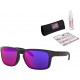 Sunglasses Oakley Holbrook Matte Black Frame / Positive Red Iridium Lens USA Flag Cleaning Kit