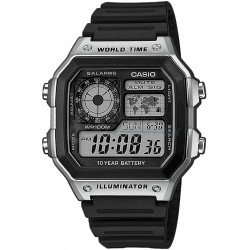 Casio AE-1200WH-1CVEF Men's Black Silicone Watch.