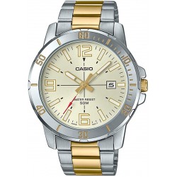 Watch Casio MTP-VD01SG-9BVUDF A1736 MTP-VD01SG-9BV Men Enticer Two Tone Stainless Steel Gold Dial Casual Analog Sporty