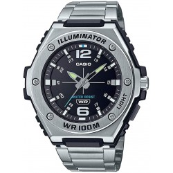 Watch Casio MWA-100HD-1AVCF Men Heavy Duty Analog Quartz Stainless Steel Strap Silver 42 Casual Model: