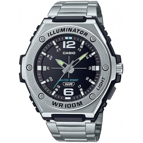 Watch Casio MWA-100HD-1AVCF Men Heavy Duty Analog Quartz Stainless Steel Strap Silver 42 Casual Model: