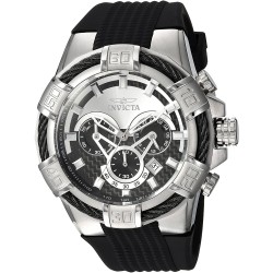 Invicta Men's Bolt Stainless Steel Quartz Watch with Silicone Strap, Black, 32 (Model: 24691)