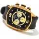 Watch Invicta 10067 Men Lupah Revolution Chronograph Gold Tone Case Black Polyurethane Strap
