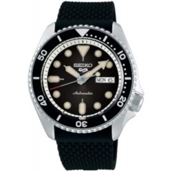 Watch Seiko SRPD73K2 5 Sports Silver Stainless Steel Case Black Silicone Strap Automatic Men Men es