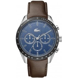 Watch Lacoste 2011093 Men Boston Stainless Steel Quartz Leather Calfskin Strap Brown 20 Model: