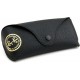 Gafas Ray-Ban Ray Ban Black Leather Like Medium Case Gold Stamp Authenticity Booklet Microfiber Cloth