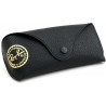 Gafas Ray-Ban Ray Ban Black Leather Like Medium Case Gold Stamp Authenticity Booklet Microfiber Cloth