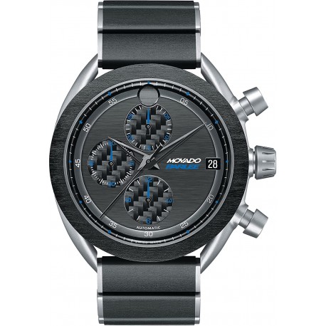 Watch Movado 0606855 Men Parlee Titanium and Carbon Fiber Case Link Bracelet