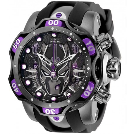Reloj Invicta 30553 Hombre Marvel Black Panther Rubber Strap Chrono