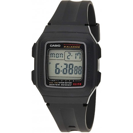 Watch Men Casio F201WA-1A Black Resin Digital Sport