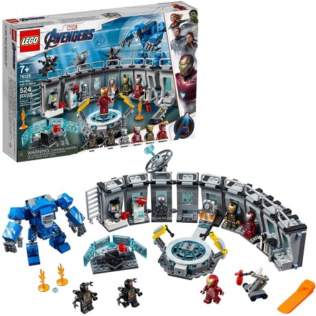 LEGO Marvel Avengers Iron Men Hall of Armor 76125 Building Kit Tony Stark Suit Action Figures 524 Pieces