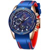 Watch LG9957B+LJ+US Lige Men Fashion Waterproof Silica Gel Chronograph Luxury Business Analog Quartz Classic Black Belt Date Calendar
