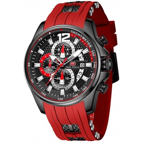 Watch MF0350G Men Waterproof Sport Casual for Multifunction Chronograph Fashion Quartz Wrist Calendar with Silicon Strap
