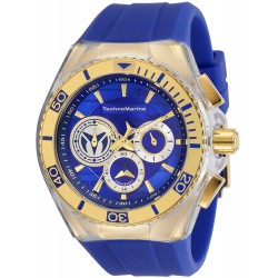 Watch TM-118125 Technomarine Men Cruise California Stainless Steel Quartz with Silicone Strap, Blue, 29.1