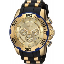 Watch Invicta 22345 Men Pro Diver Stainless Steel Quartz with Silicone Strap, Black, 25