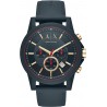 Watch Armani AX1335 Exchange Men Stainless Steel Analog-Quartz with Silicone Strap, Blue, 22 (Model: AX1335)