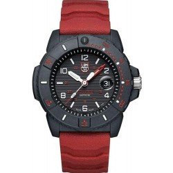 Watch Luminox Men Navy Seal Red Rubber Strap Black Dial Military Dive