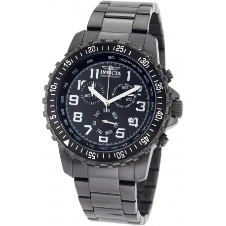 Watch Invicta 1328 Men Chronograph Black Dial Two-Tone Stainless-Steel