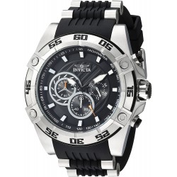 Watch Invicta 25505 Men Speedway Stainless Steel Quartz with Silicone Strap, Black, 26.4