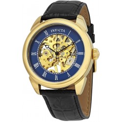 Watch Invicta INVICTA-23536 23536 Men Specialty Mechanical Black Leather Gold-Tone Dial 18K Gp Ss