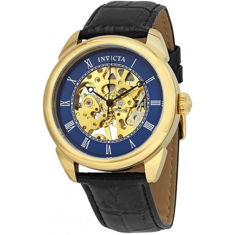 Watch Invicta INVICTA-23536 23536 Men Specialty Mechanical Black Leather Gold-Tone Dial 18K Gp Ss