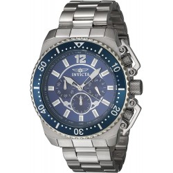 Watch Invicta 21953 Men Pro Diver 48mm Stainless Steel Chronograph Quartz Blue Dial , Silver, Gold, Two Tone