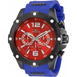 Watch Invicta I-Force Men 50mm I Force Quartz Chronograph Red Dial Blue & Black Tone Stainless Steel