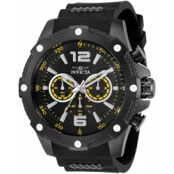 Watch Invicta I-Force Men 50mm I Force Quartz Chronograph Black Dial & Yellow Tone Silicone Strap