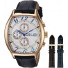 Watch Invicta 14330 Men Specialty 43mm Gold Tone Stainless Steel and Leather Strap Quartz Set, Multi-color