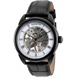 Watch Invicta 32633 Men Specialty Stainless Steel Mechanical Hand Wind with Leather Strap, Black, 22