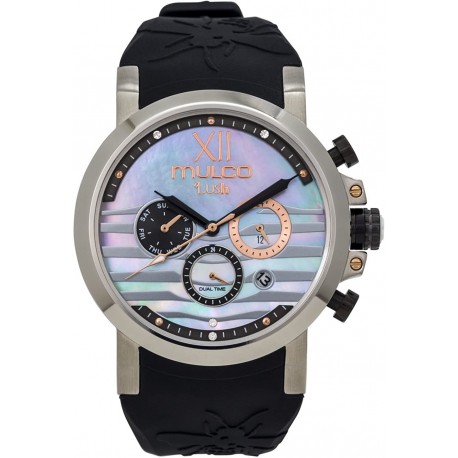 Watch Mulco MW3-17290-021 Lush Bee Quartz Multifunctional MoveMent Women Premium Mother of Pearl and Swarovski Sundial Display with Rose Gold Accen