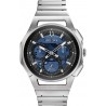 Watch Bulova 96A205 Men CURV Chronograph Stainless Steel Blue Dial