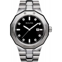 Watch Bulova 98D103 Men Silver Diamond Dial