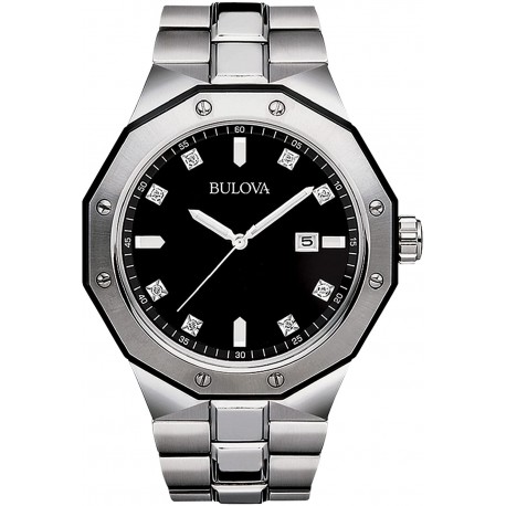 Watch Bulova 98D103 Men Silver Diamond Dial