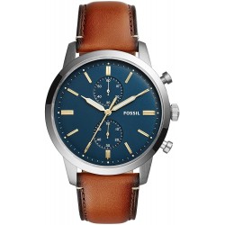 Watch Fossil Men Townsman Stainless Steel and Leather Casual Quartz Chronograph