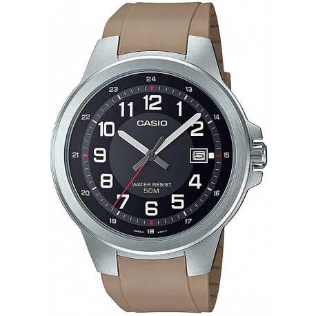 Watch Casio MTP-E190-1BVCF Men Stainless Steel Quartz Resin Strap, Khaki, 24 Casual (Model: MTP-E190-1BVCF)
