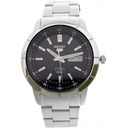 Watch Seiko 5 SNKN55J1 Men Japan Stainless Steel Black Dial Day Date Automatic